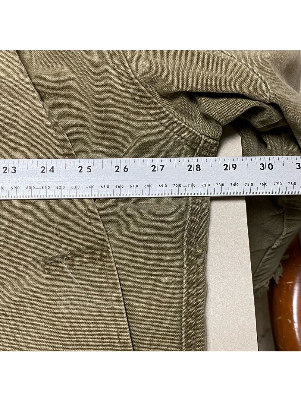 L.L. Bean Jacket Men's XL Tall Distressed Olive Green Barn Chore Coat lined - Picture 11 of 15